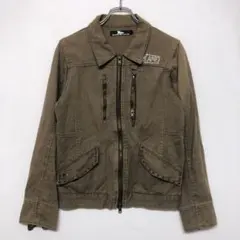 00’s Midas 古着 キラキラドクロ ギミック ジップアップジャケット
