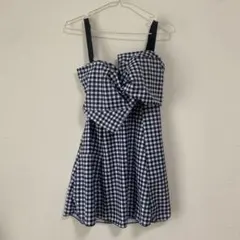 ギンガムチェック リボン ワンピース 水着