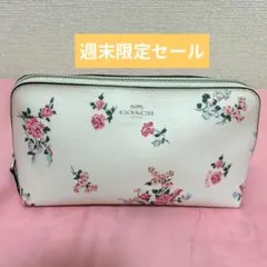 COACH コーチ 花柄 ポーチ ホワイトのサムネイル