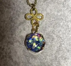 ハンドメイド　レジン　オーロラネックレス　送料込