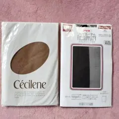 アツギ セシール ストッキング 2足セット ベージュ ブラック ゆったりサイズ