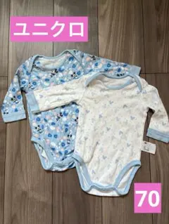 ユニクロベビー　長袖ボディスーツ　ミッキー柄　70