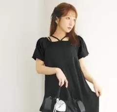 新品未使用 しまむら辻希美 Ange Charme バルーン袖プルオーバー 半袖