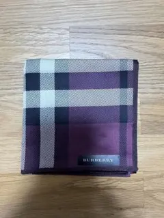 【未使用】BURBERRY メンズハンカチ　ボルドー
