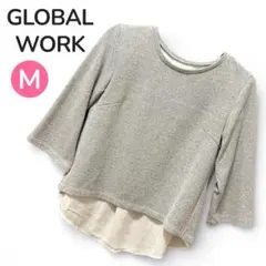 【GLOBAL WORK】トップス グレー 背面スリット レディース M 春 夏