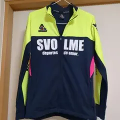 SVOLME フルジップジャージー上下 ネイビー/蛍光イエロー