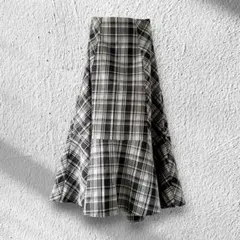 美品✨ロペピクニック チェック柄ロングボリュームスカート 黒 白 38 Mサイズのサムネイル