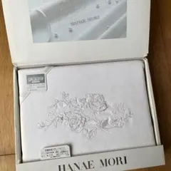 訳ありHANAEMORI 西川 刺繍入り フラットシーツ バラ柄 綿