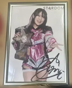 女子プロレス　スターダム　直筆サイン入りポートレート　AZM ゴッデス