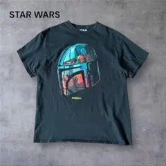 【1190】スターウォーズムービーTシャツマンダロリアンボバフェットフェード墨黒