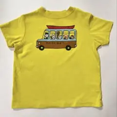 mont-bell ベビー　キッズ 半袖　Tシャツ バス柄 イエローのサムネイル