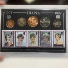 13551 ダイアナ妃記念硬貨と切手コレクション