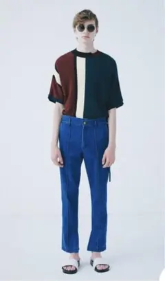 【新品・未使用】CULLNI 20ssアシンメトリースリムデニムパンツのサムネイル