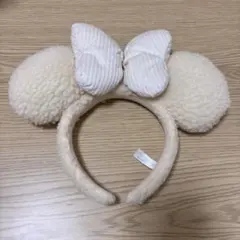 ディズニー ミニー カチューシャ 白 ボア クリスマス