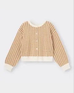 GU 2WAYクロップドカーディガン　長袖　チェック　S