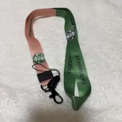 スターバックス ネックストラップ グリーン ピンク