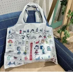 スヌーピー　エコバッグ　新品未使用　白　青 新品未使用 スヌーピー 防水エコバッグ ブルー - メルカリ
