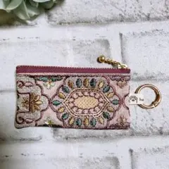 インド刺繍リボン　ポーチ　マルチポーチ　ハンドメイド　ミニポーチ　NO3941