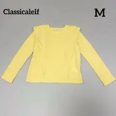 Classicalelf 長袖 クルーネック トップス イエロー フリル