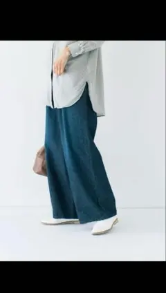 北欧暮らしの道具店 ワイドデニムパンツインディゴ　M