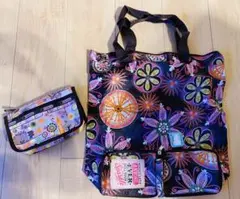 LeSportsac プードルポーチと花柄エコバッグ