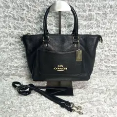 近年モデル】 COACH ブルックリンキャリーオール28 2WAYバッグ 黒 