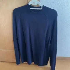 UNIQLO ネイビー リブ編みニット XL