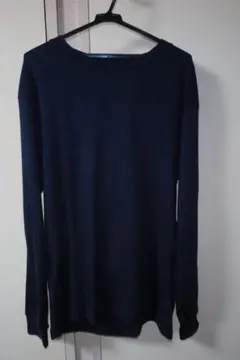 ユニクロ ソフトタッチクルーネックTシャツ ネイビー　XL