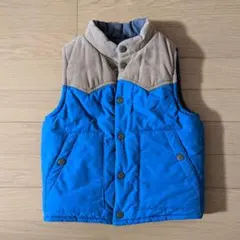 GLOBAL WORK キッズリバーシブル中綿ベスト ブルー S