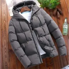 新品人気ダウンジャケット中綿メンズコートブルゾン 厚手フード付き