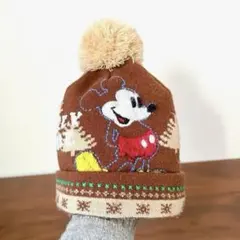 ミッキーマウス　ニット　帽子　フリーサイズ　ディズニー