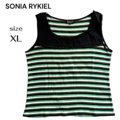 ソニアリキエル ボーダー タンクトップ 綿100% オンワード 46 XL