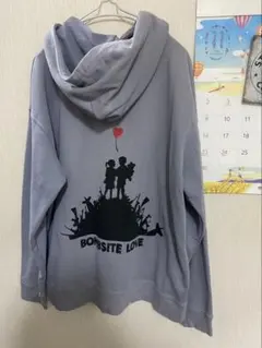 バンクシーバックプリントパーカー L