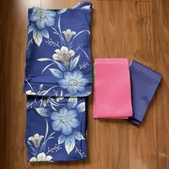 クラシック花柄浴衣・帯2点セット