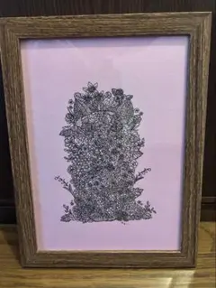 手書きアート　花と猫*