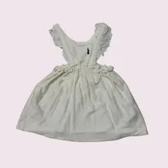 イーストボーイ　バースデイ　ジャンパースカート　エプロンワンピース　90 白