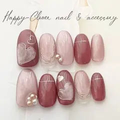 ☆A-471☆ネイルチップ マグネットハートのニュアンスネイル