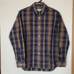 【URBAN RESEARCH 】チェック柄長袖シャツ M ネイビー/ブラウン