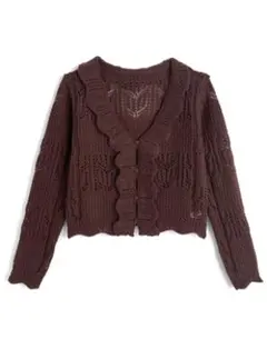 GRL 透かし編みフリルニットカーディガン