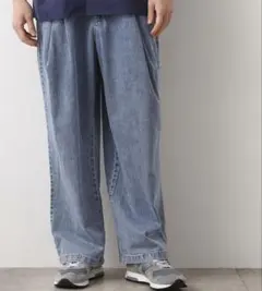 ワイドシルエット デニムパンツ ライトブルー