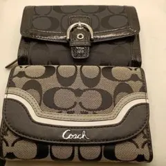 美品】COACH Wallet ソーホー 二つ折り財布 シグネチャー ブラック