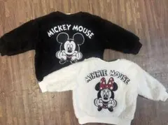 【ミッキーのみ】ミッキーマウス95・ミニーマウス80 モコモコ　セーター