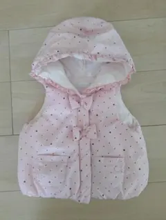 bebe reduction ピンク ドット柄 ベビーベスト ダウン