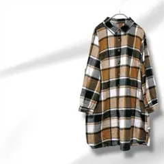 チェック柄長袖シャツ 大きいサイズ　アウターにも！