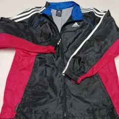 adidas 黒 赤 ジャージ　ウインドブレーカー