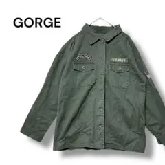 ゴージ　ミニタリー　半袖シャツ　アメリカ軍　Ｆ　カーキ　ワッペン