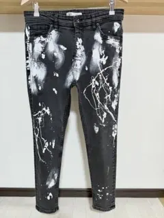 伸縮性抜群 春夏 ペイント ZARA MAN ストレッチ デニム