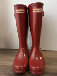 美品HUNTER レインブーツ レッド約19センチのサムネイル