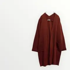 【Khalita 】 Vネックロングカーディガン　羽織り　ニット　無地