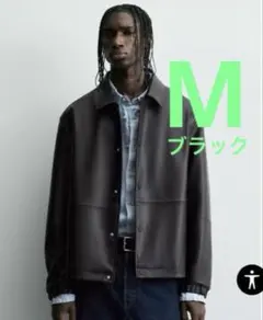 ZARA フェイクレザージャケット　Mサイズ ブラック